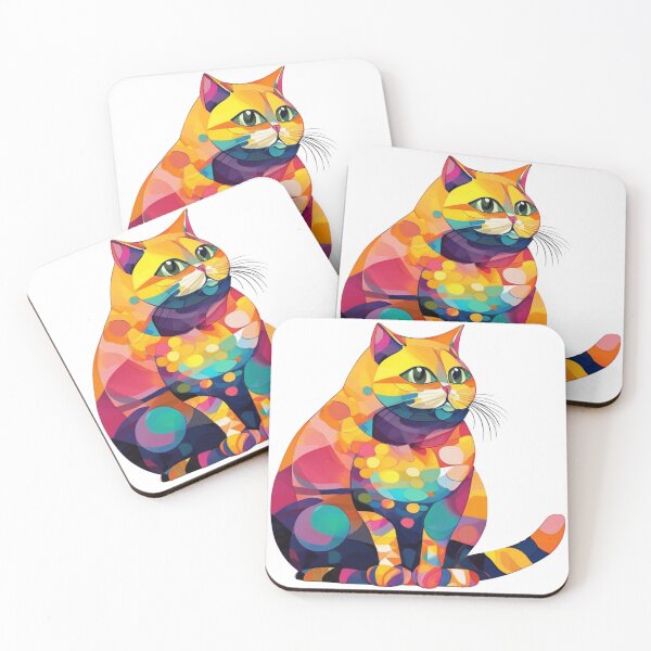 Item preview, Cute colourful abstract cat designed and sold by Ravensplace22.