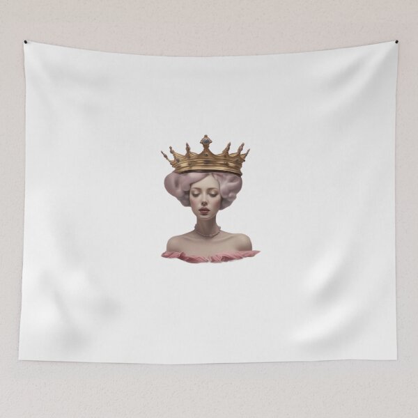 Item preview, pink princess wearing a crown , illustration pop art designed and sold by TaliaShin.