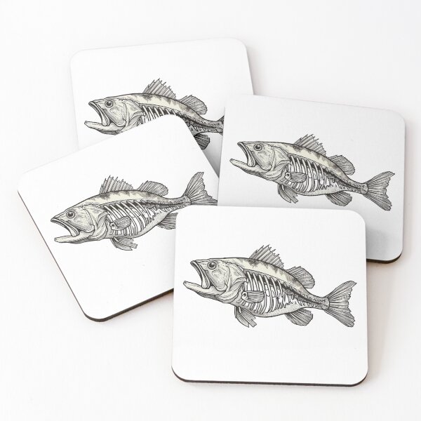 Item preview, Smallmouth Bass Skeleton Illustration designed and sold by BeUniqueCo.