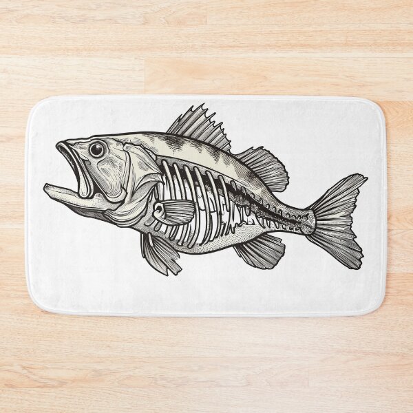 Item preview, Smallmouth Bass Skeleton Illustration designed and sold by BeUniqueCo.