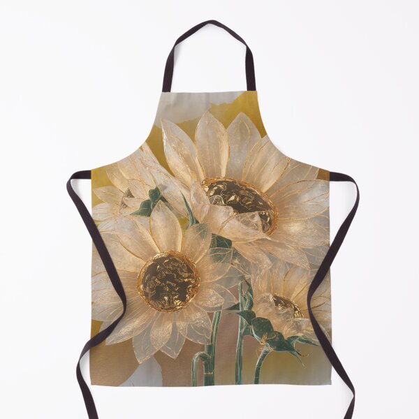 Item preview, clear gold plated sunflowers,watercolor designed and sold by elegantpaterns.