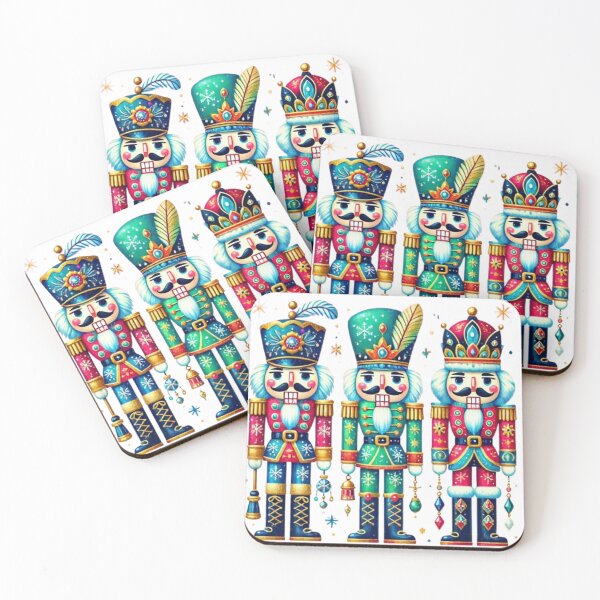 Item preview, Colorful Nutcracker Trio - Festive Christmas Decor Design designed and sold by GemBob Creations.