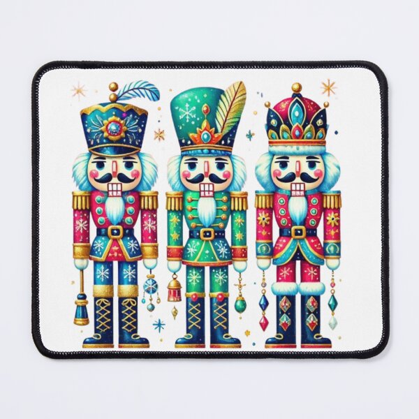 Item preview, Colorful Nutcracker Trio - Festive Christmas Decor Design designed and sold by GemBob Creations.