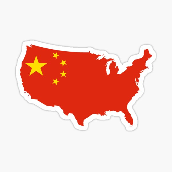 Aperçu de l'œuvre carte numérique des États-Unis avec le drapeau chinois créée et vendue par ak7sailor.