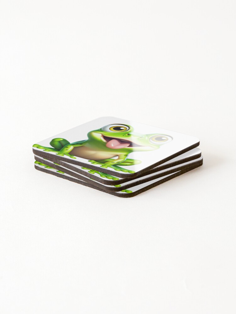 Thumbnail 4 of 5, Coasters (Set of 4), Cheeky Frog Antics designed and sold by Ric-Rach.