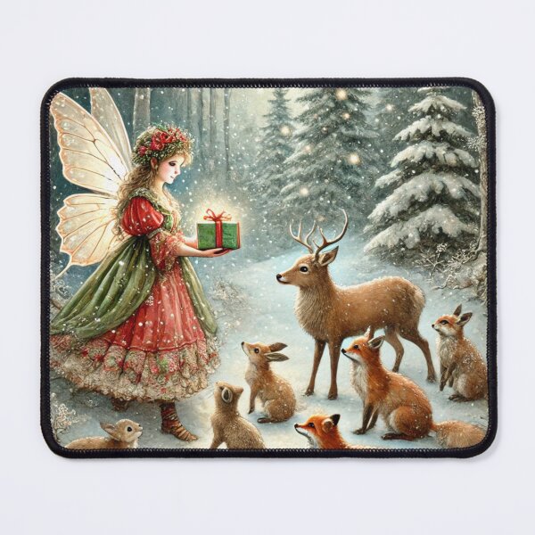 Item preview, Magical holiday scene with animals and fairy designed and sold by Meandmyshop.