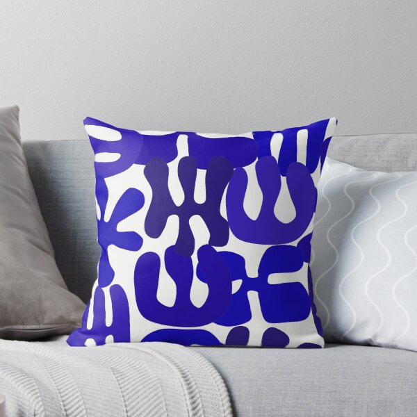 Item preview, Motif de découpes modernes inspirées d'Henri Matisse dans des tons de bleu fluo designed and sold by Deutschic.