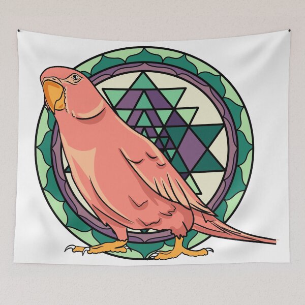 Item preview, The ringneck Rosy  designed and sold by LSchultzeArt.