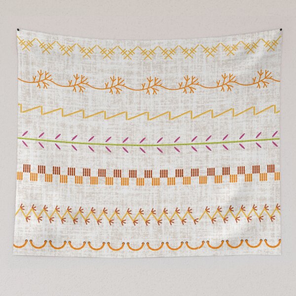 Item preview, Sewing Stitch Patterns on Textured Fabric Effect Background  designed and sold by Nancyanna.