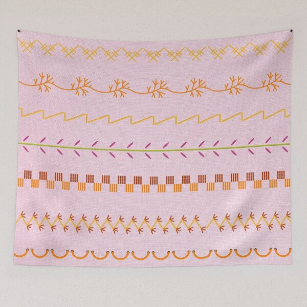 Item preview, Sewing Stitch Patterns on Textured Fabric Effect Background  designed and sold by Nancyanna.