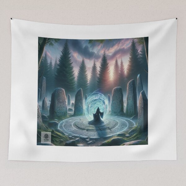 Item preview, Witch in a Celtic Rock Circle - Ancient Magic and Mystical Rituals designed and sold by Te-Ane.