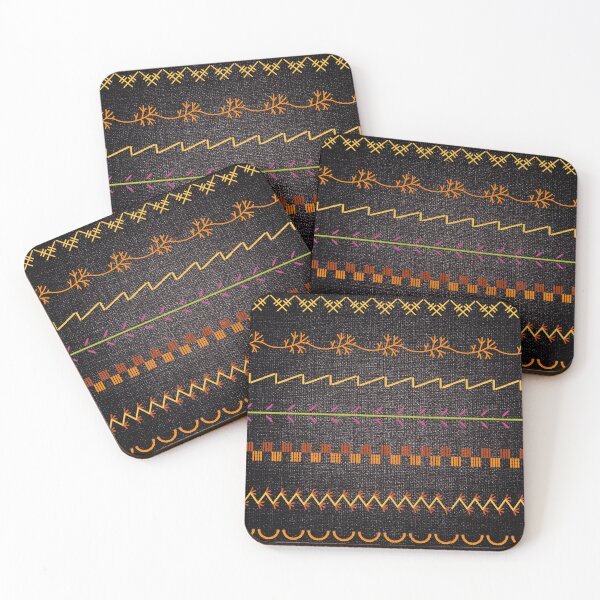 Item preview, Sewing Stitch Patterns on Textured Fabric Effect Background  designed and sold by Nancyanna.