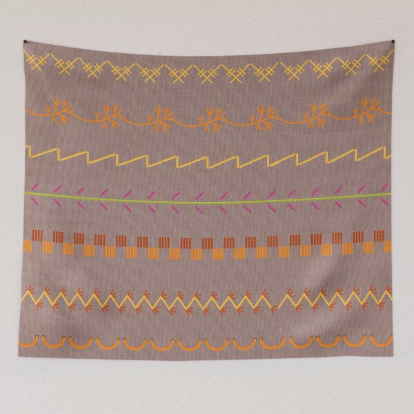 Item preview, Sewing Stitch Patterns on Textured Fabric Effect Background  designed and sold by Nancyanna.