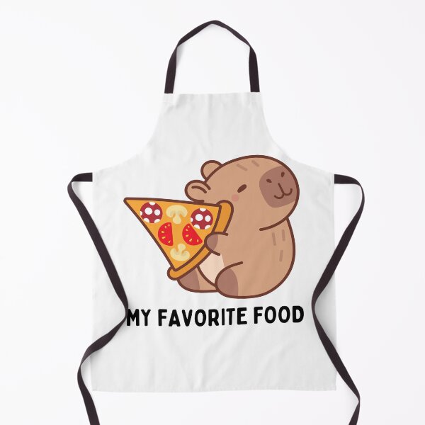 Item preview, Beautiful Capybara with a delicious pizza, phrase: My favorite food designed and sold by mysummerland.