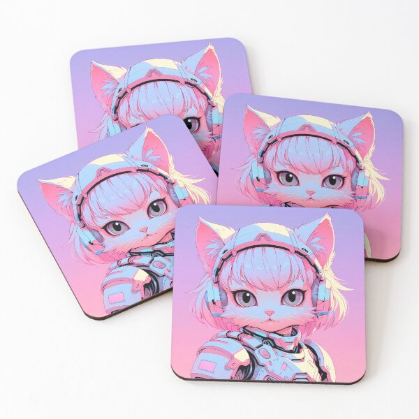 Item preview, Cute Cyborg Cat, Anime Vaporwave,  Cyberpunk AI Art designed and sold by avis-aesthetic.