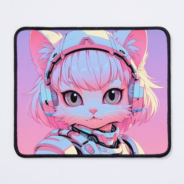 Item preview, Cute Cyborg Cat, Anime Vaporwave, Cyberpunk AI Art designed and sold by avis-aesthetic.