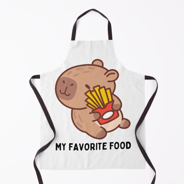 Item preview, Beautiful Capybara with French Fries, food lover, quote: My favorite food designed and sold by mysummerland.