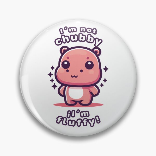Artikelvorschau, Kawaii Nilpferd mit lustigem Satz – Ich bin nicht mollig entworfen und verkauft von Tomoyi-made.