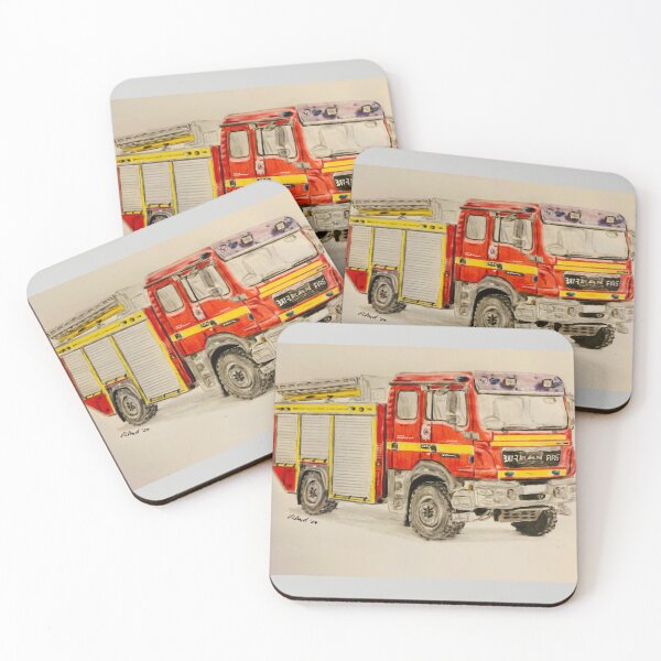 Item preview, Dorset & Wiltshire Fire truck prints designed and sold by Truck drawing art.