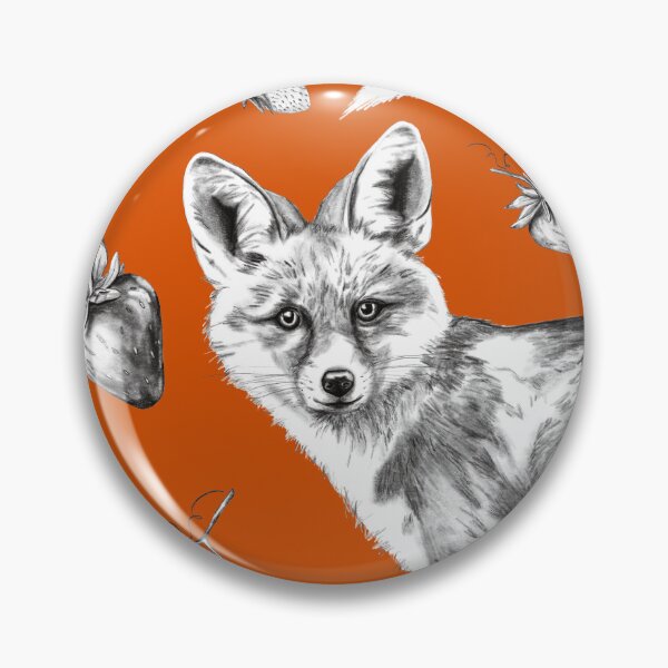 Item preview, Fox Surrounded by Strawberries – A Charcoal Drawing designed and sold by Pandositive.