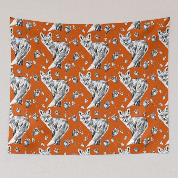 Item preview, Fox Surrounded by Strawberries – A Charcoal Drawing designed and sold by Pandositive.