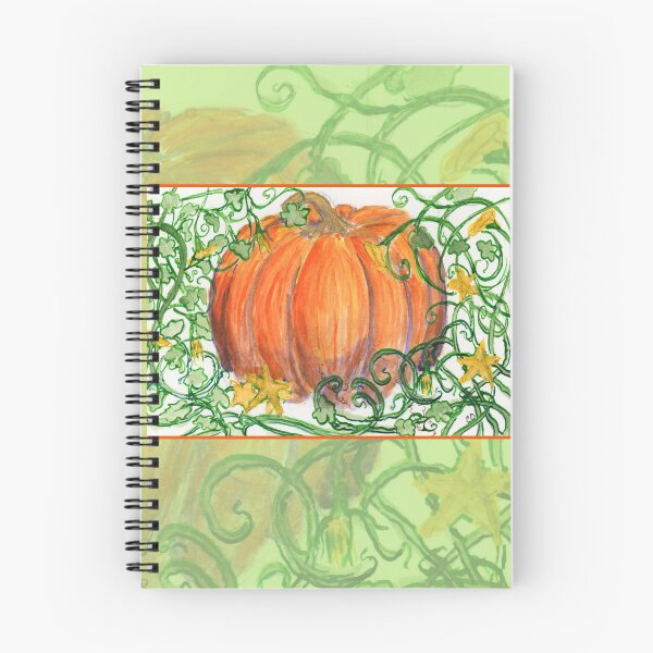 Item preview, Autumn Pumpkin with Vines and Flowers on Bristol, Watercolor and Ink Painting designed and sold by Crystal Odenkirk.