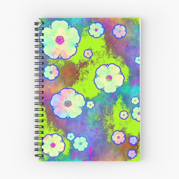 Item preview, neon green colorfull pattern wild roses rainbow flowers designed and sold by M-Lorentsson.