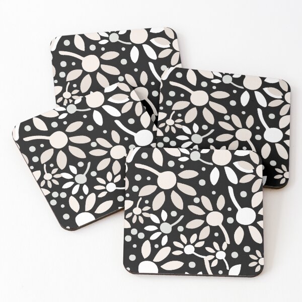 Item preview, Very Pretty Flowers In Warm Neutrals On Black. designed and sold by SalsySafrano.