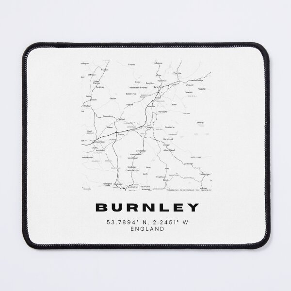 Item preview, Minimalist Burnley Map Art | Black and White Coordinates Print designed and sold by RM-Journey.