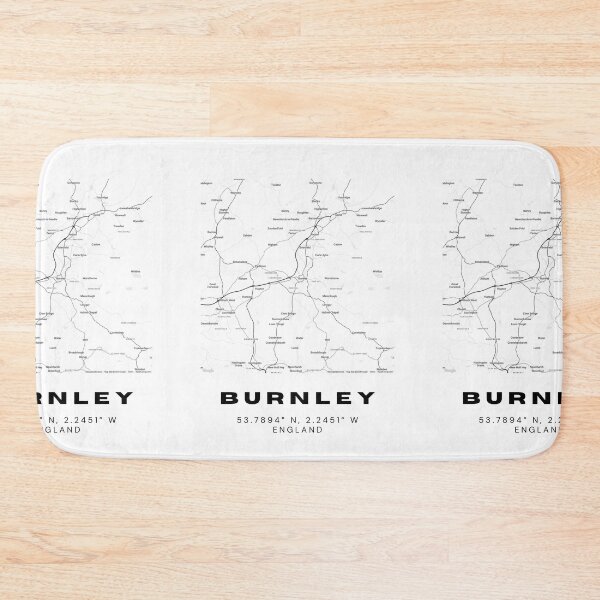 Item preview, Minimalist Burnley Map Art | Black and White Coordinates Print designed and sold by RM-Journey.