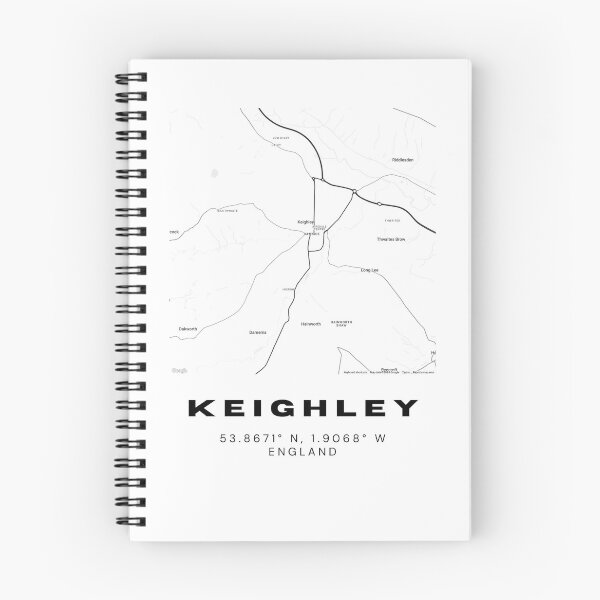 Item preview, Keighley Coordinates Map Print | Minimalist Black and White Art designed and sold by RM-Journey.