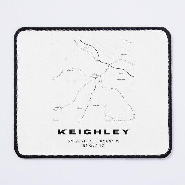 Item preview, Keighley Coordinates Map Print | Minimalist Black and White Art designed and sold by RM-Journey.