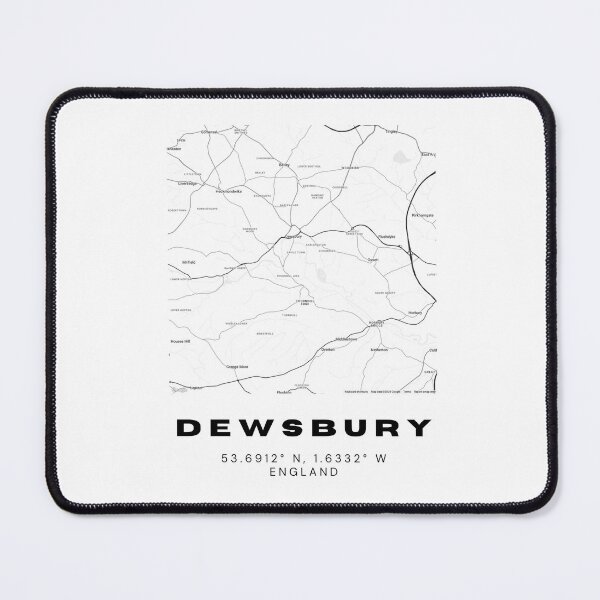 Item preview, Minimalist Dewsbury Map Art | Black and White Coordinates Print designed and sold by RM-Journey.