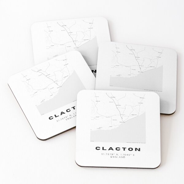 Item preview, Clacton Coordinates Map Print | Minimalist Black and White Art designed and sold by RM-Journey.