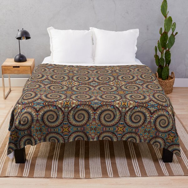 Item preview, Spiral Paisley Fractal Line Art Fabric Design 36 designed and sold by outdoorstudio.
