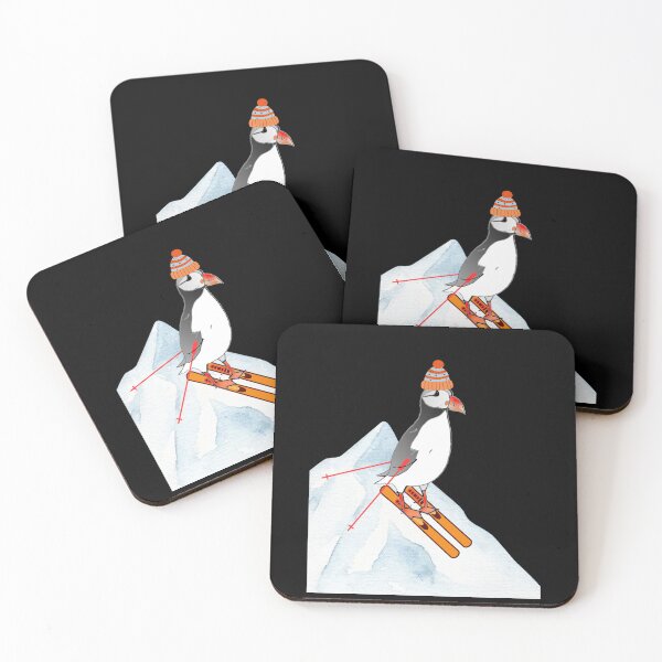 Item preview, Funny puffin skier on snowy hill puffin enthusiast ski lover designed and sold by Artstastic.