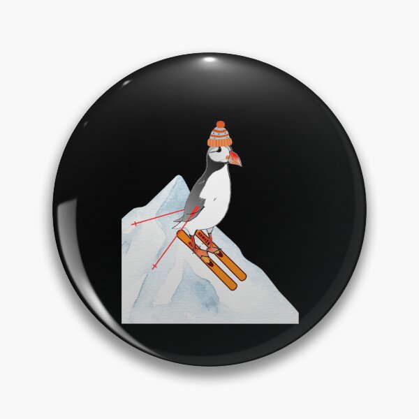 Item preview, Funny puffin skier on snowy hill puffin enthusiast ski lover designed and sold by Artstastic.