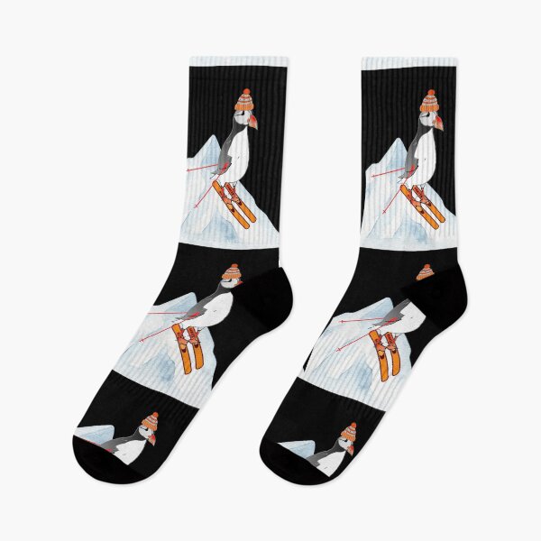 Item preview, Funny puffin skier on snowy hill puffin enthusiast ski lover designed and sold by Artstastic.