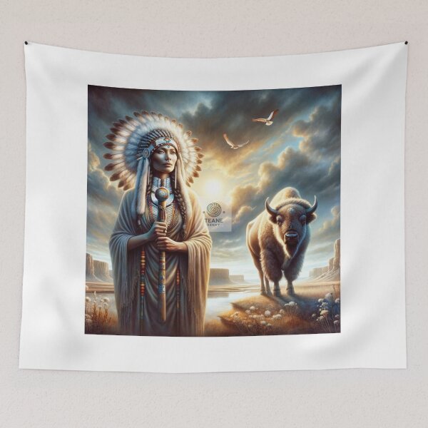 Item preview, White Calf Buffalo Woman - Sacred Messenger of Peace and Wisdom designed and sold by Te-Ane.