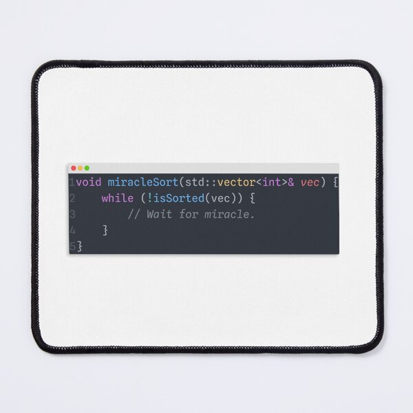 Item preview, Code snippet - impossible sorting algorithm (dark mode) designed and sold by albietech.