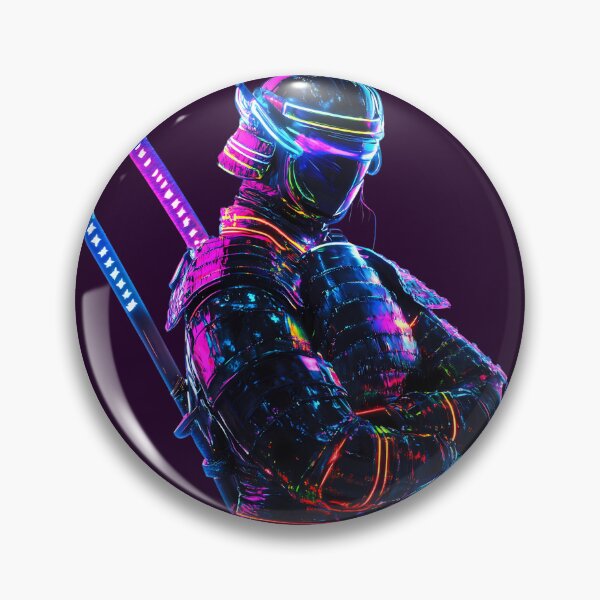 Item preview, Neon Samurai Warrior in Cyber Armor designed and sold by PixelReverb.