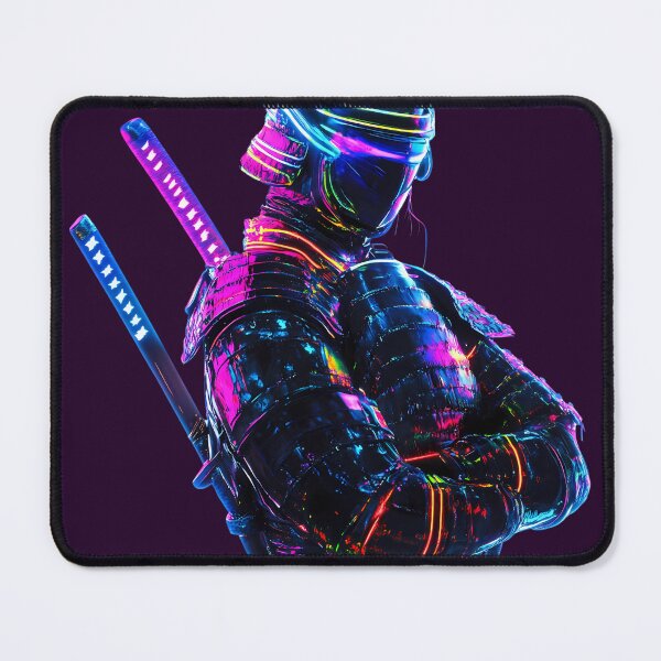 Item preview, Neon Samurai Warrior in Cyber Armor designed and sold by PixelReverb.