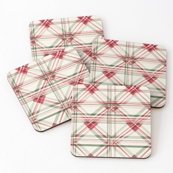 Item preview, Elegant Festive Christmas Red White And Green Diagonal Plaid designed and sold by DesignHouse07.