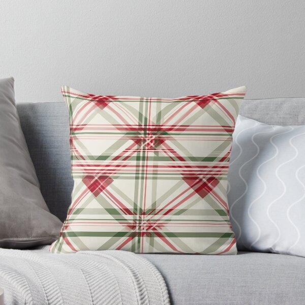 Item preview, Elegant Festive Christmas Red White And Green Diagonal Plaid designed and sold by DesignHouse07.