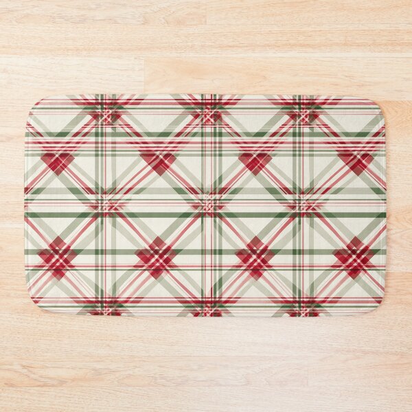 Item preview, Elegant Festive Christmas Red White And Green Diagonal Plaid designed and sold by DesignHouse07.