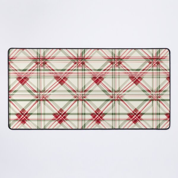 Item preview, Elegant Festive Christmas Red White And Green Diagonal Plaid designed and sold by DesignHouse07.
