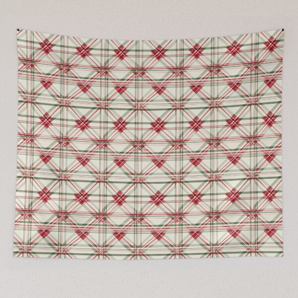 Item preview, Elegant Festive Christmas Red White And Green Diagonal Plaid designed and sold by DesignHouse07.