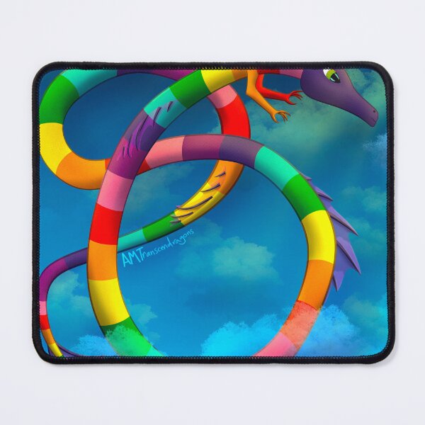 Item preview, Rainbow Pride Sky Serpent Dragon (with Background) designed and sold by Transcendragons.
