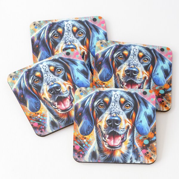 Item preview, Bluetick Coonhound Dog Portrait Acrylic Art Print Pet Portrait Gifts for Dog Lovers designed and sold by Puppy Puzzles Plus.