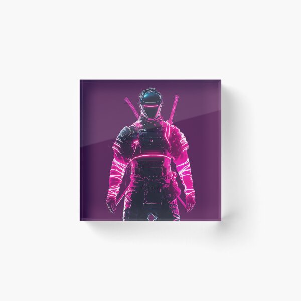 Item preview, Neon Samurai Warrior in Glowing Armor designed and sold by PixelReverb.